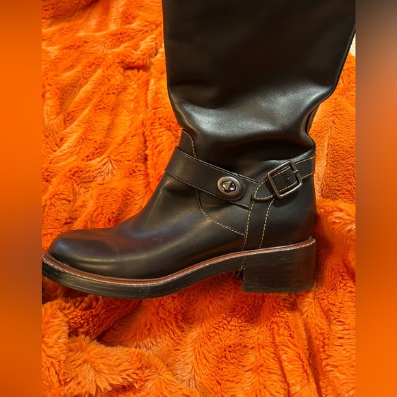 Coach Leather Sutton Boots Black size 8 - Picture 3 of 7